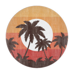 Planche À Découper Sunset Tropical Palm Beach Vintage
