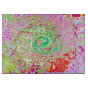 Planche À Découper Super Abstrait Retro Pastel Green Liquid Swirl