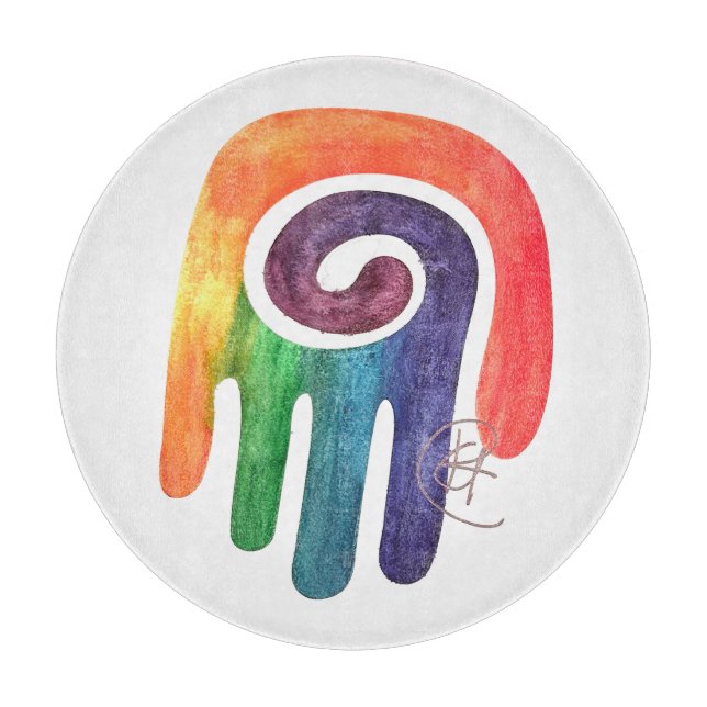 Planche À Découper Swirl Hamsa Prism Art Challah Platy (Devant)
