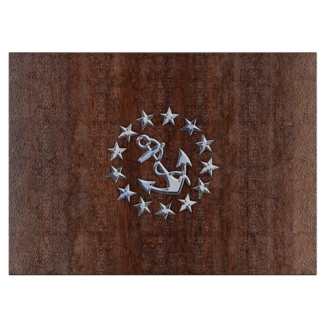 Planche À Découper Symbole d'Ancre des étoiles du pavillon nautique (Devant)