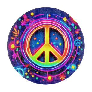 Planche À Découper Symbole de la paix de Neon