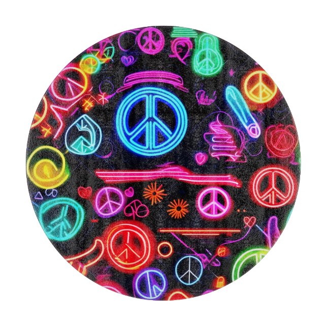 Planche À Découper SYMBOLE DE LA PAIX DE NEON Motifs (Devant)