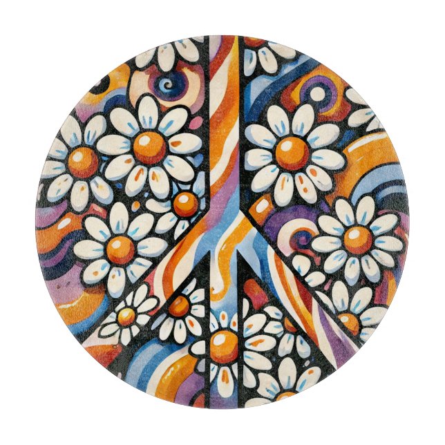 Planche À Découper SYMBOLE DE LA PAIX Hippie (Devant)