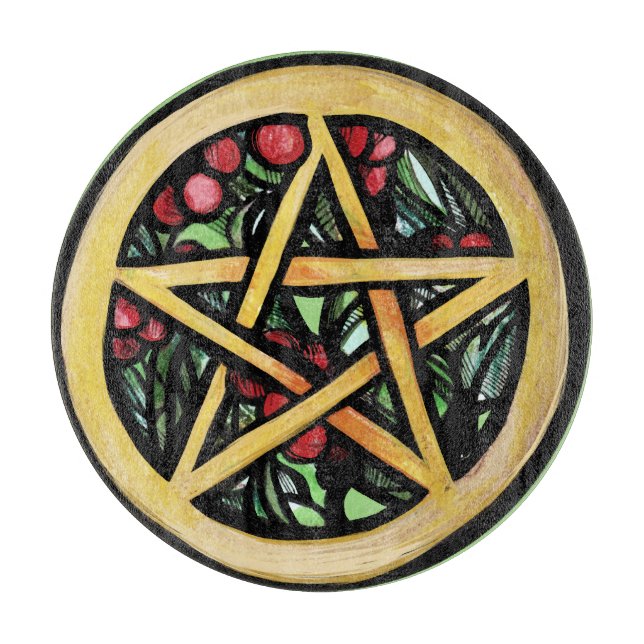 Planche À Découper Symbole de solstice hivernal Yule Pentacle Pagan (Devant)