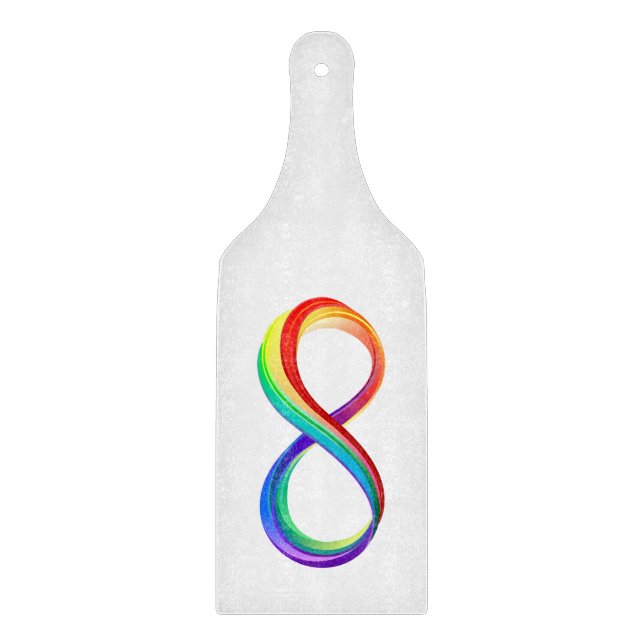 Planche À Découper Symbole d'infinité arc-en-ciel stratifié (Devant)