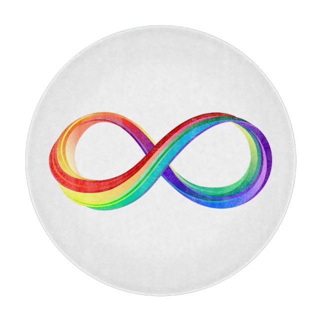 Planche À Découper Symbole d'infinité arc-en-ciel stratifié (Devant)