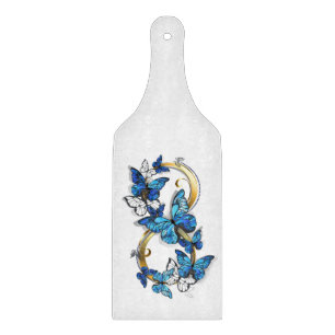 Planche À Découper Symbole infini de papillons Morpho bleus