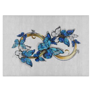 Planche À Découper Symbole infini de papillons Morpho bleus