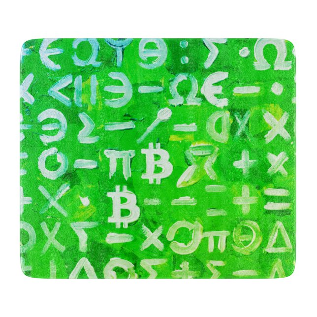 Planche À Découper Symboles de Bitcoin (Bright Profit Green - 3) (Devant)