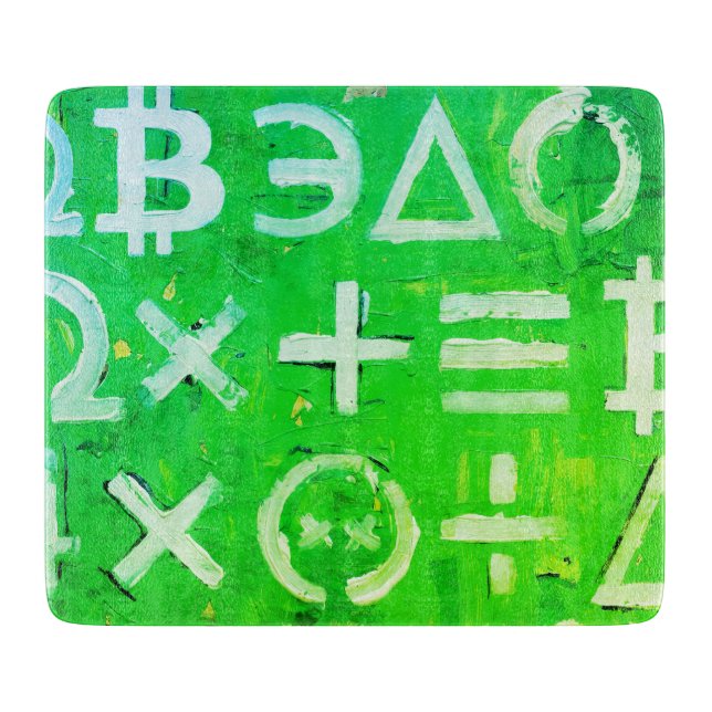 Planche À Découper Symboles de Bitcoin (Bright Profit Green - 5) (Devant)