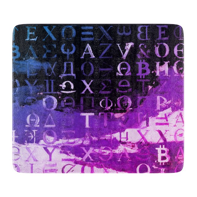Planche À Découper Symboles de Bitcoin (Style : Miami Violet - 14) (Devant)