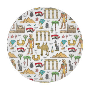 Planche À Découper Symboles de couleur de motif de l'Egypte