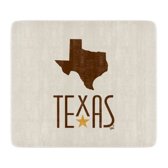 Planche À Découper Symboles du Texas, État du Texas, marron (Devant)