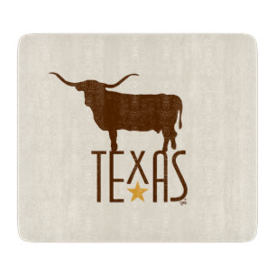 Planche À Découper Symboles du Texas, Longhorn, brun