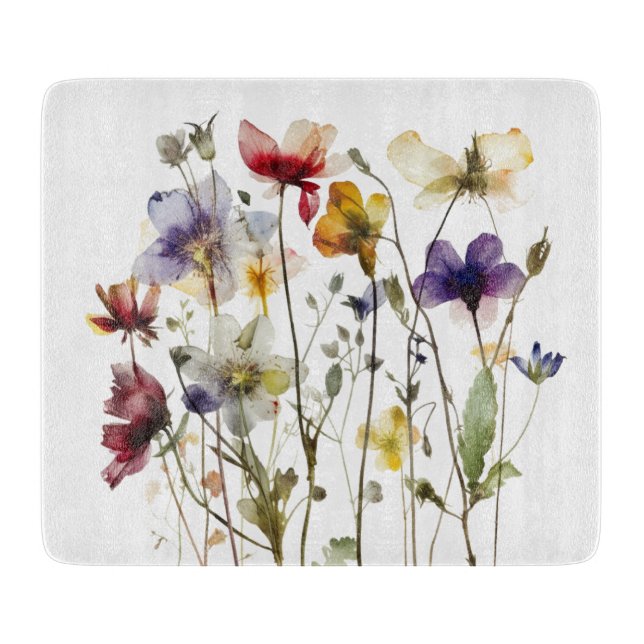 Planche À Découper Symphonie fleur sauvage : L'art de l'aquarelle (Devant)