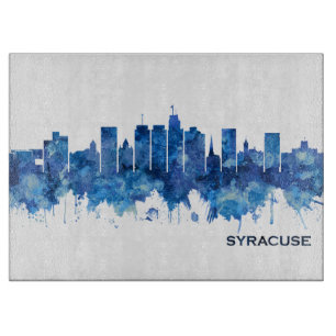 Planche À Découper Syracuse New York Skyline Blue