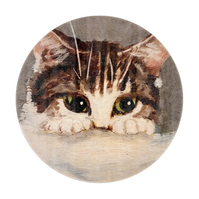 Planche À Découper Tabby Kitten timide et curieux (Devant)