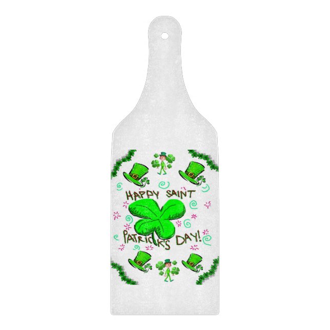 Planche À Découper Table de coupe de verre Bonne Saint Patrick's Day (Devant)