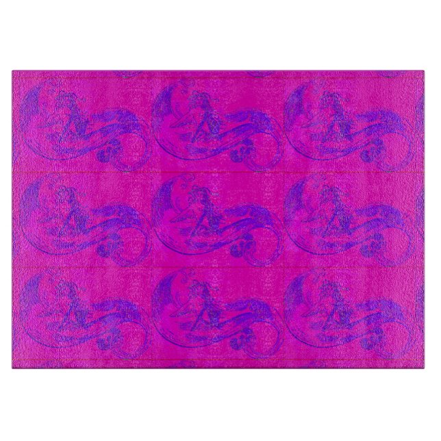 Planche À Découper table de coupe en verre de sirènes roses (Devant)