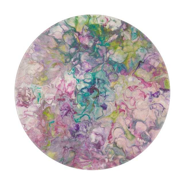 Planche À Découper Table de coupe en verre rond (Devant)