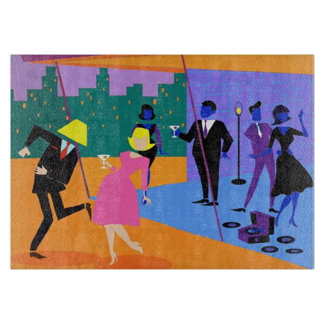 Planche À Découper Table de coupe urbaine rétro sur le toit (Devant)