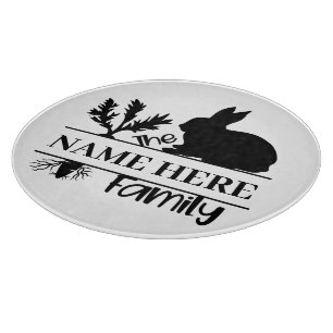 Planche À Découper Table de découpe de monogramme de lapin