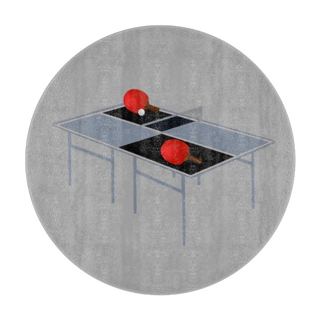 Planche À Découper Table De Ping Pong Avec Chauves-Bateaux Et Boule, (Devant)