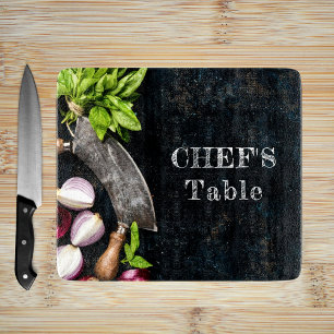 Planche À Découper Table du chef cuisine rustique texte de la nourrit