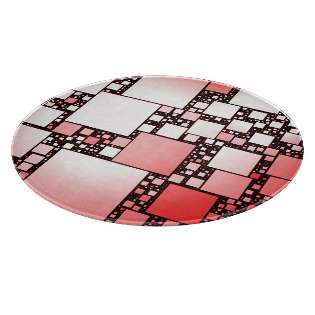 Planche À Découper Table ronde de danse Carré rouge et blanc (Coin)