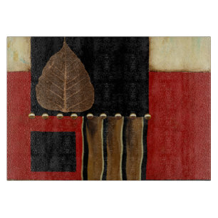 Planche À Découper Tableau à panneaux multicolores avec feuille Brown