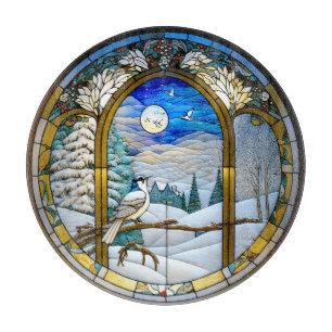 Planche À Découper Tableau de coupe de fenêtre d'hiver