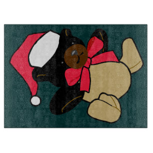 Planche À Découper Tableau de coupe de l'ours en peluche de Noël