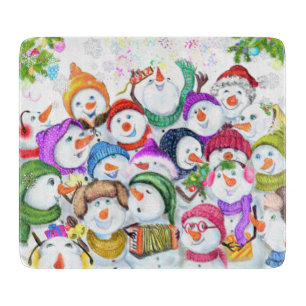 Planche À Découper Tableau de coupe de Noël Snowman Party