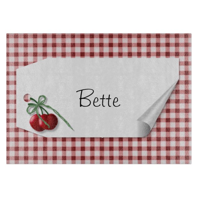 Planche À Découper Tableau de coupe en verre cerise Curl (Devant)