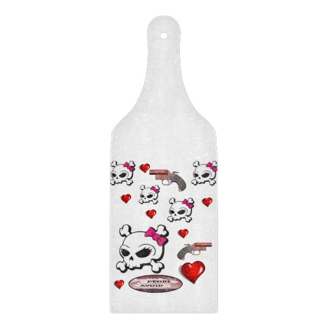 Planche À Découper Tableau de coupe en verre Crâne de la Saint-Valent (Devant)