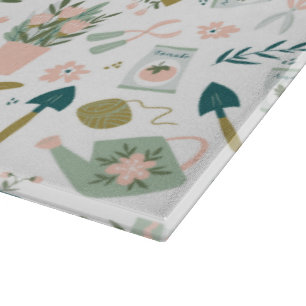 Planche À Découper Tableau de coupe en verre du temps du jardin