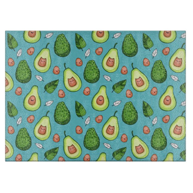 Planche À Découper Tableau de coupe Motif Avocado (Devant)