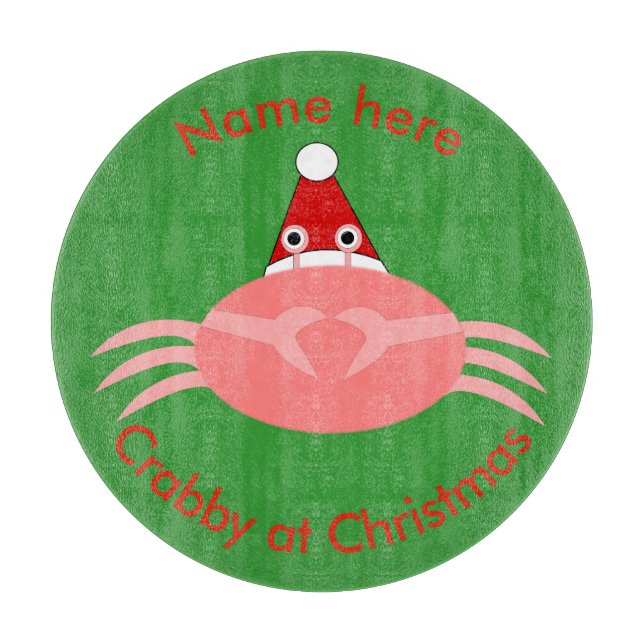 Planche À Découper Tableau de coupe personnalisé de crabe de Noël (Devant)