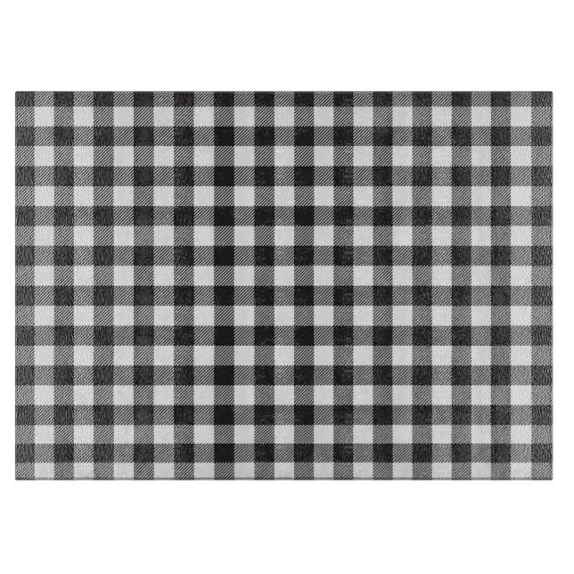 Planche À Découper Tableau de découpe À damiers rayures noir et blanc (Devant)