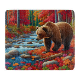 Planche À Découper Tableau de découpe de l'ours d'automne