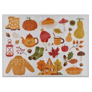 Planche À Découper Tableau de découpe des éléments d'automne