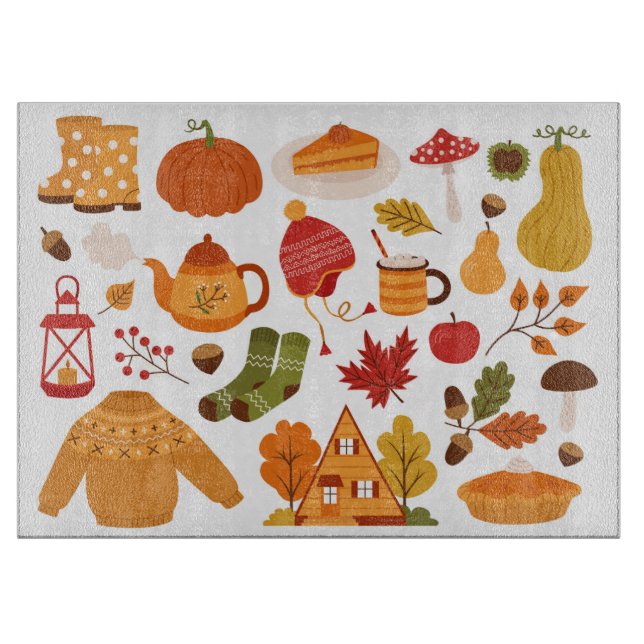 Planche À Découper Tableau de découpe des éléments d'automne (Devant)