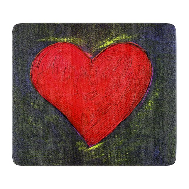 Planche À Découper Tableau de découpe du coeur peint (Devant)