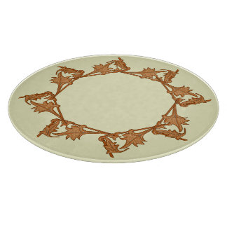 Planche À Découper Tableau de découpe - Feuilles en fer en cercle (oc