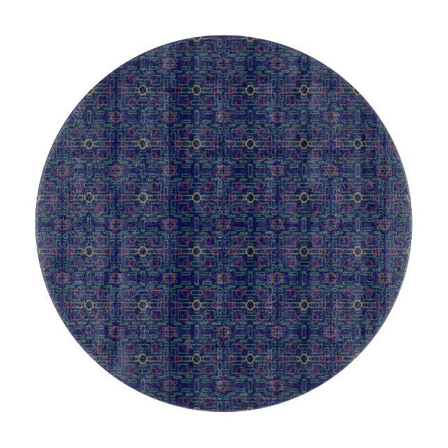Planche À Découper Tableau de découpe géométrique bleu (Devant)