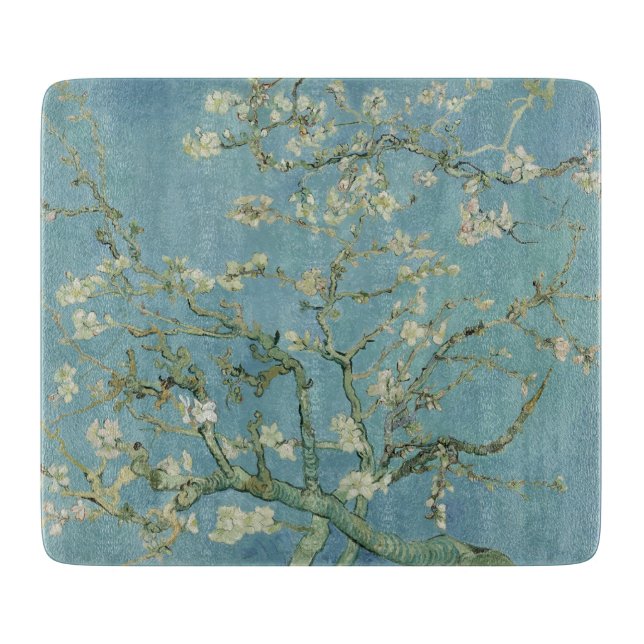 Planche À Découper Tableau des fleurs d'amandes de Van Gogh (Devant)