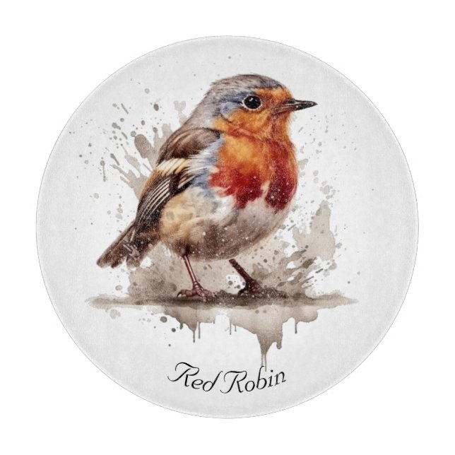 Planche À Découper Tablier personnalisé Charming Backyard Robin (Devant)
