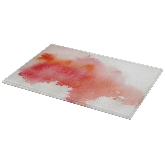 Planche À Découper Tache rouge, peint à la main abstrait d'aquarelle (Coin)