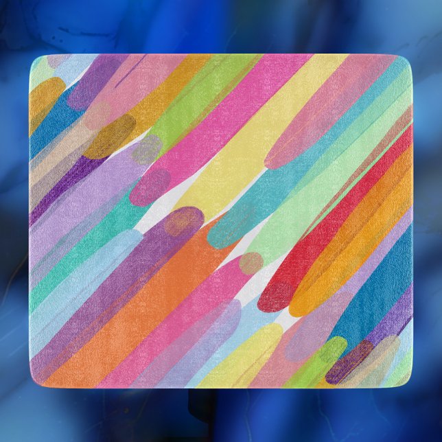 Planche À Découper Taches de couleur diagonales, peinture Abstraite (Créateur téléchargé)