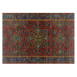 Planche À Découper Tapis Persan Rouge Bleu Classique
